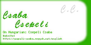 csaba csepeli business card